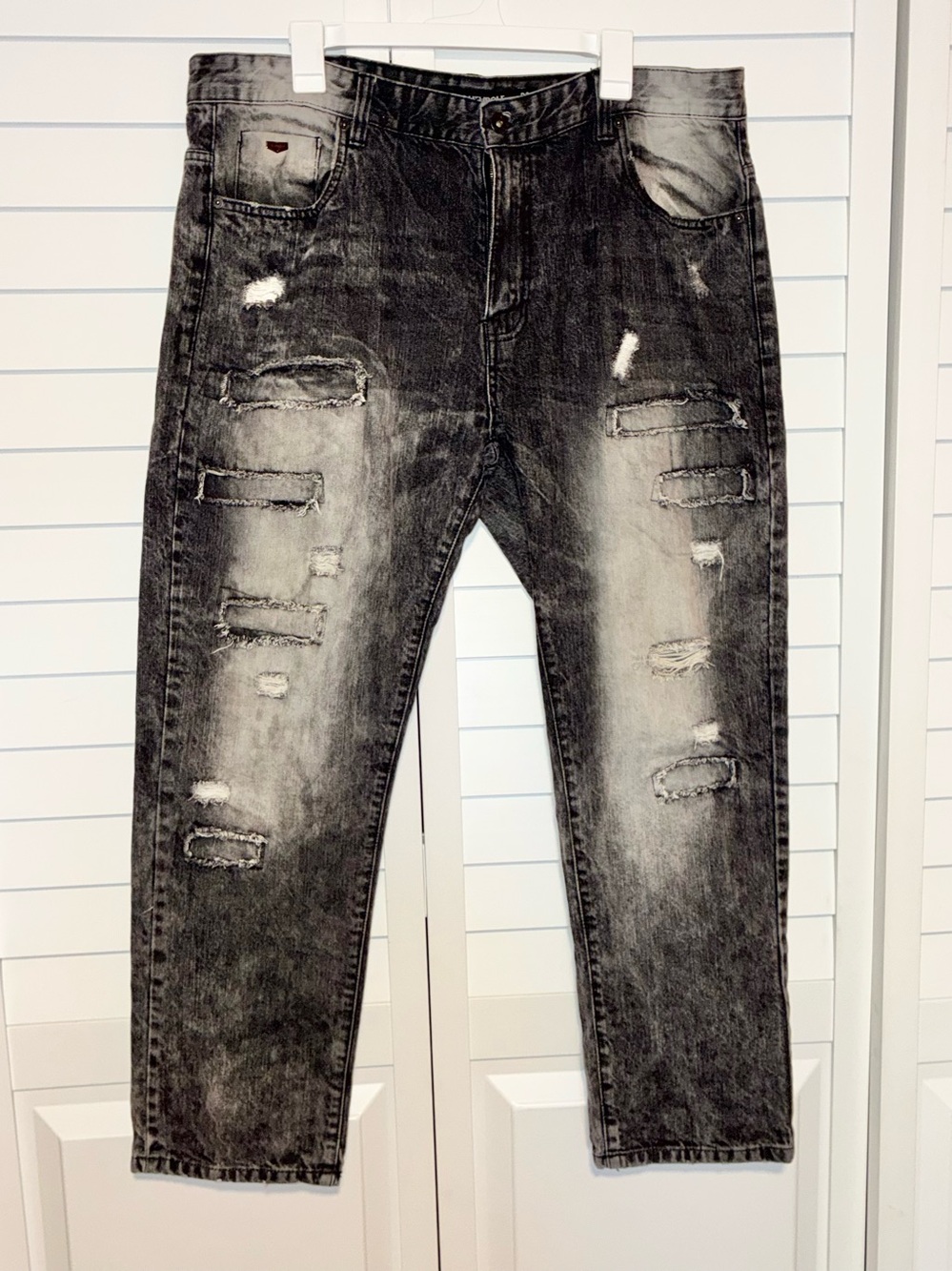 Southpole Black/White/Grey Jeans Size 38x30
